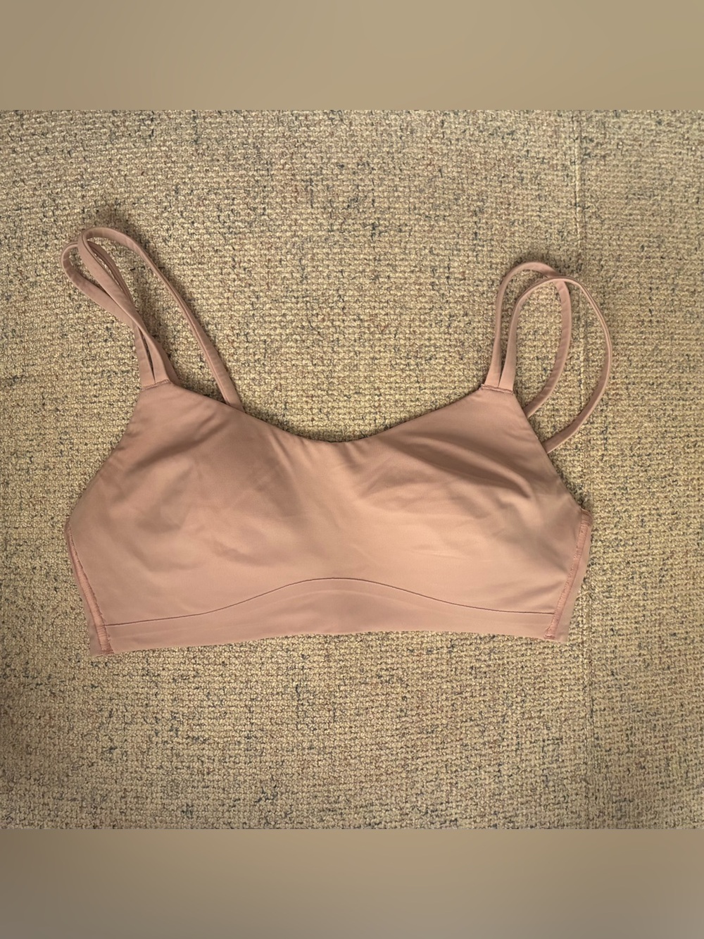 Lululemon Blush Pink Double Strap Longline Sports Bra Mesh